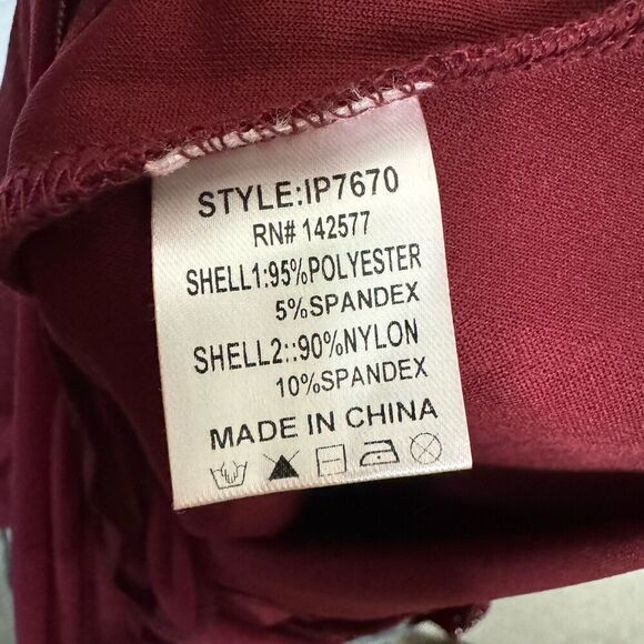 Iris Burgundy Illusion Mesh Silver Studs Bodycon Sz M‎ Hi Neck Jumpsuit NWT - Picture 8 of 14